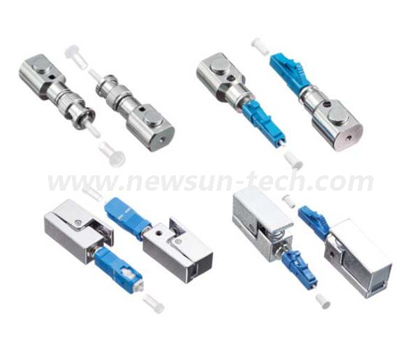 Bare Fiber Optic Adapter for Metal Square Round SC FC ST LC Type