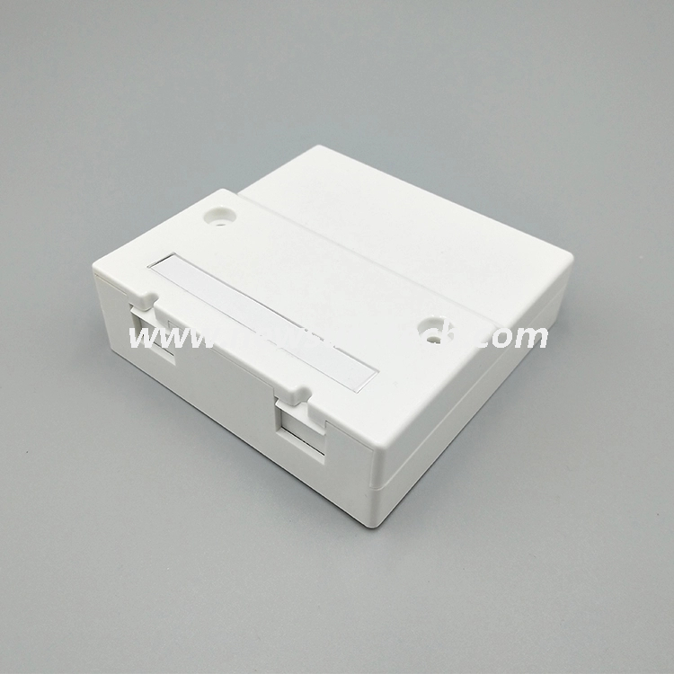 NSTB2-011 Mini 2 Port Termination Box FTTH 86*86mm Fiber Optic Wall Outlet with Shutter